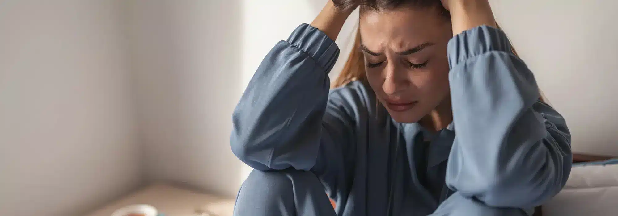 chica con ansiedad estres y preocupacion
