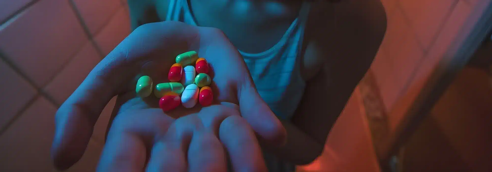 mano con medicamento estilo oscuro