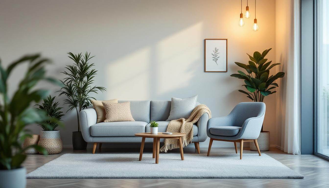 sala sofas grises