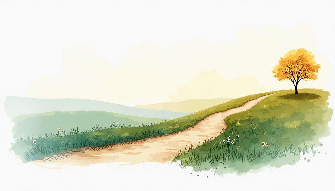 dibujo con acuarelas de un bosque