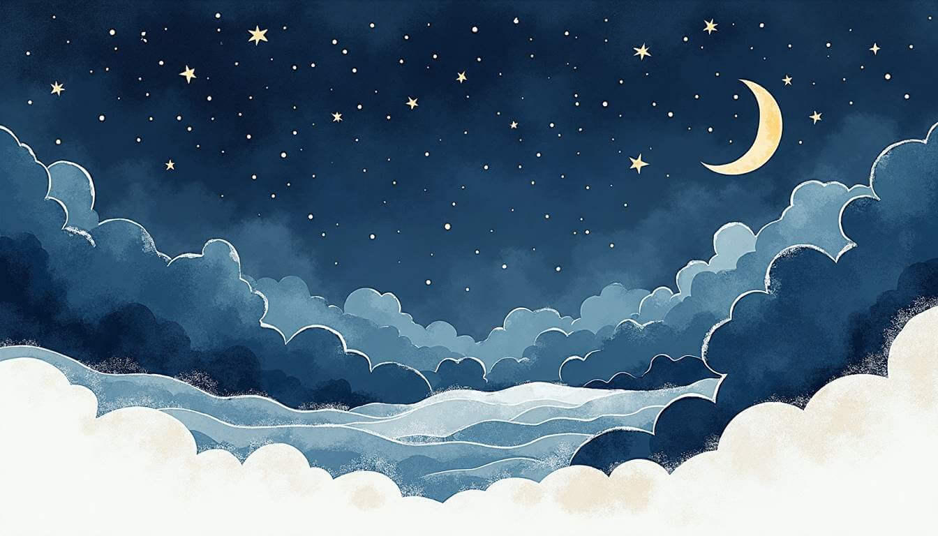 dibujo de nubes de noche