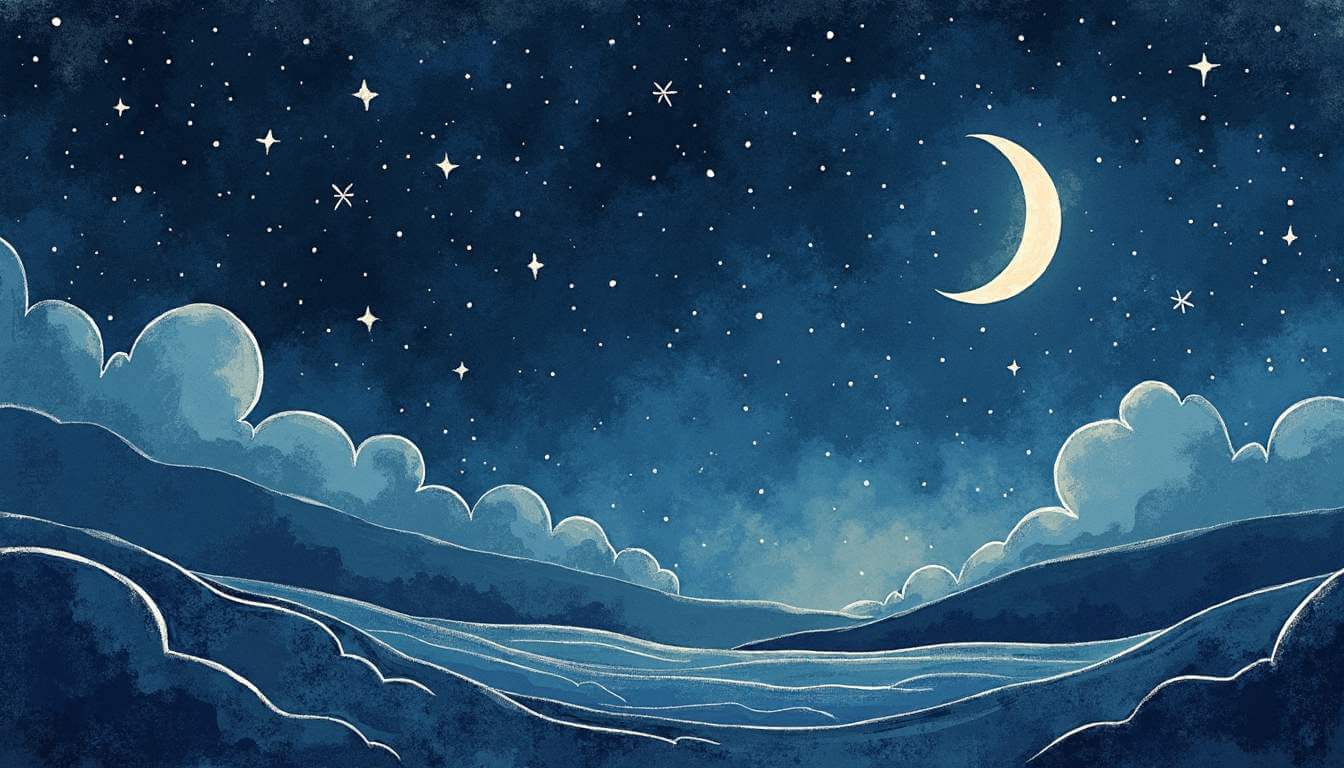 dibujo del mar de noche