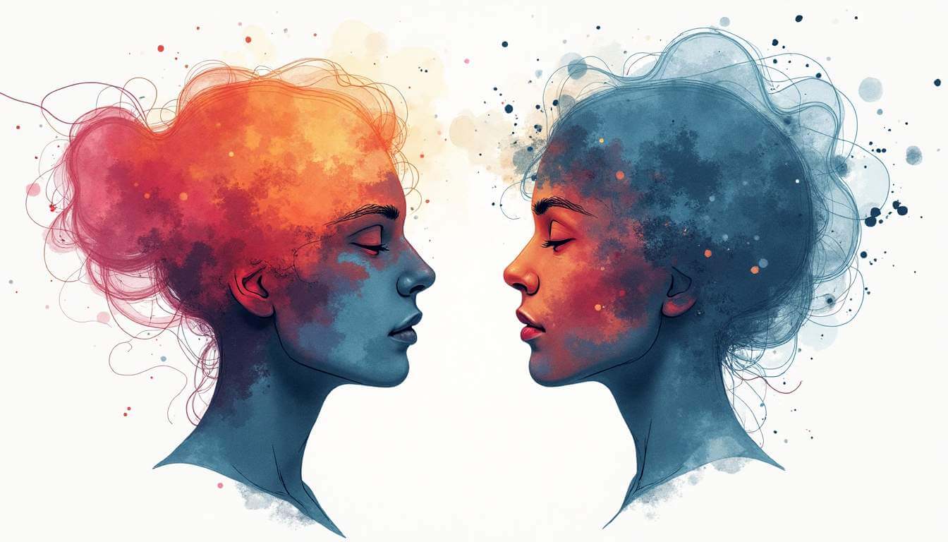 dibujo mujeres con líneas