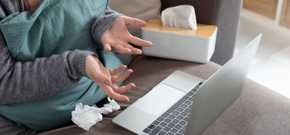 paciente hablando del duelo en sesion online